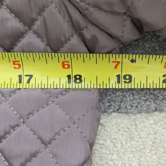 CALVIN KLEIN Performance Quilted Jacket WOMEN XS Zip Hood Lined Slim Taupe Brown - Picture 9 of 13